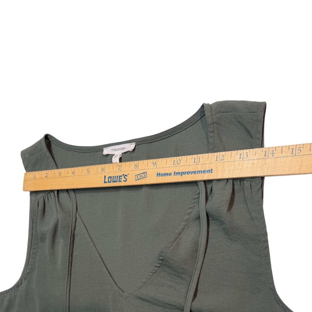Maurices Sage Green Sleeveless Blouse Flowy V Neck Tank Top XXL - Picture 6 of 10